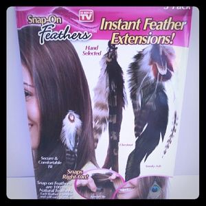 3 pack Snap On Feathers Instant Feather Extensions
